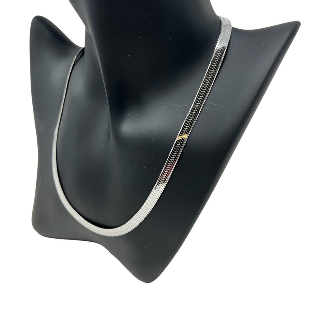 Jennifer Zeuner Jewelry Allie Herringbone Necklace Sterling Silver 15-17" - Picture 3 of 9